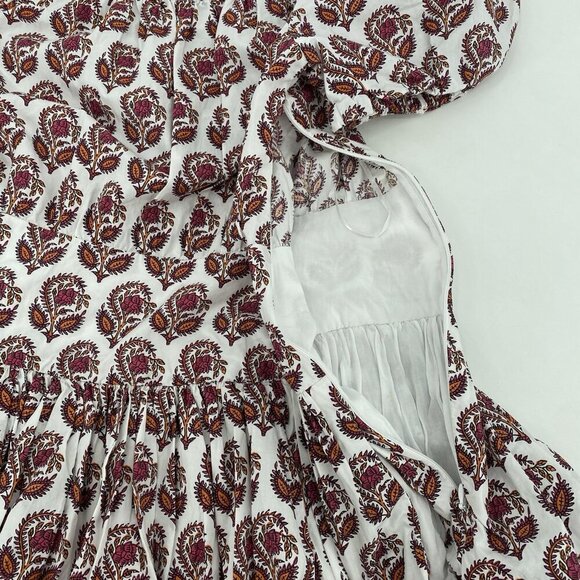 J. Crew Size 6 Drop Waist Cotton Poplin Mini Dress Bouquet Block Print BR444 - Picture 11 of 15